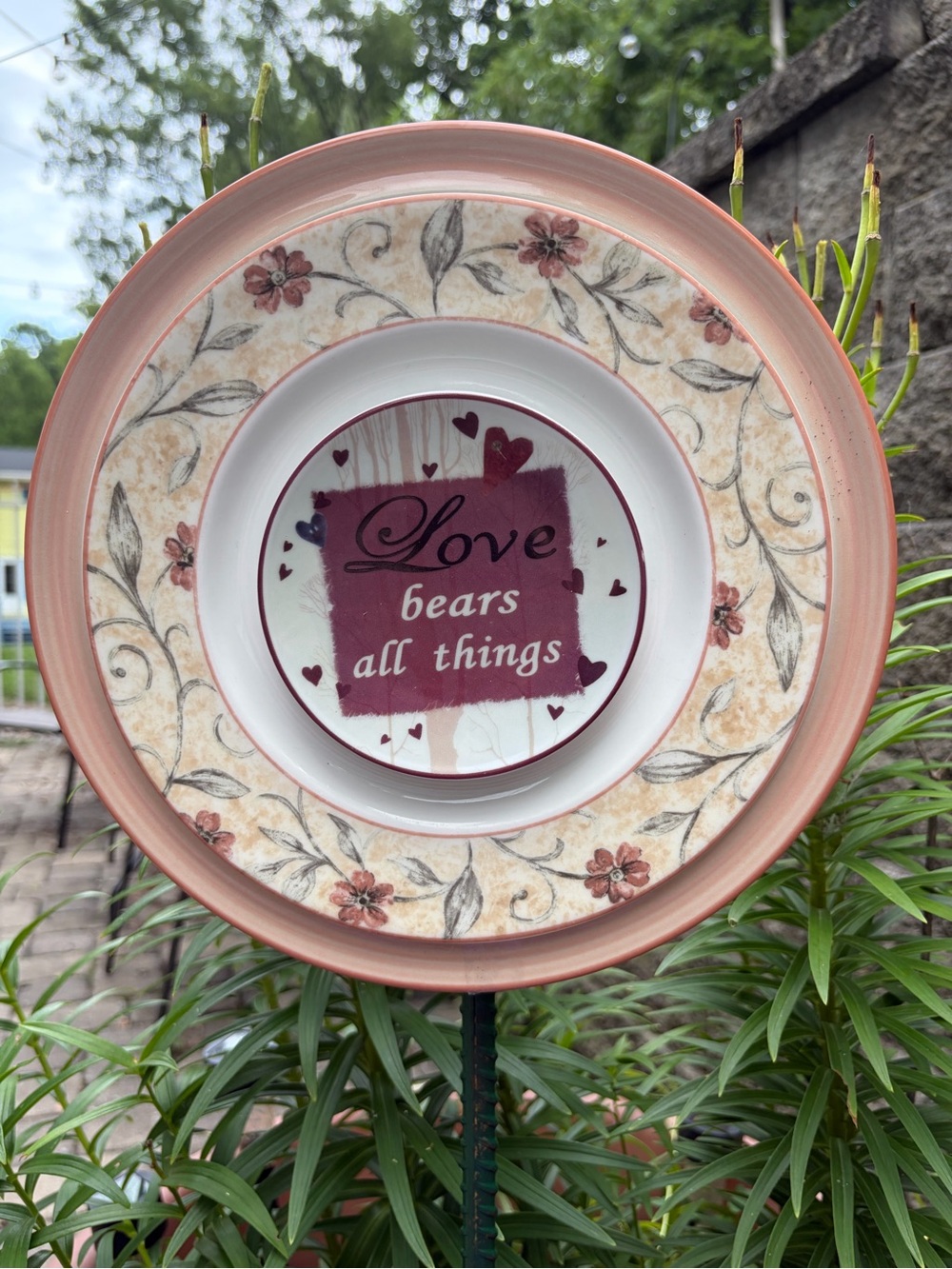 Love Bears All Things Decorative Ceramic Plate - Pink